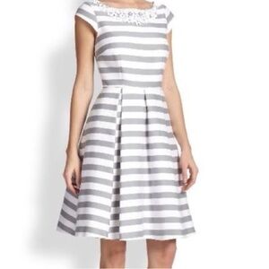 Kate Spade Elegant Gray and White Striped Dress